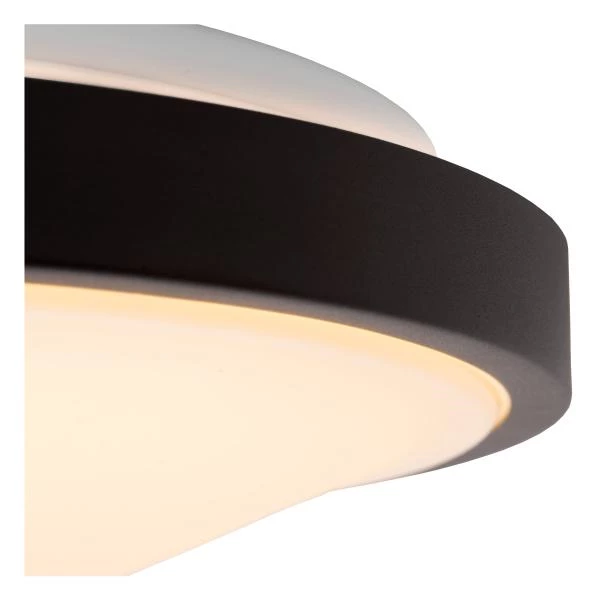 Lucide DASHER - Plafonnier Salle de bains - Ø 29,3 cm - LED - 1x12W 2700K - IP44 - Détecteur De Mouvement - Noir - détail 2